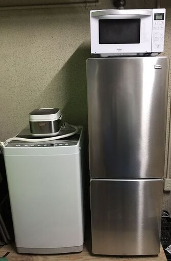 高年式 2人用 単身用 家電4点 冷蔵庫 洗濯機 電子レンジ 炊飯器セット 2021年製 2020年製