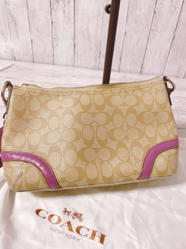 H1145 COACH コーチ　ショルダー　シグネチャー　パープル　18924