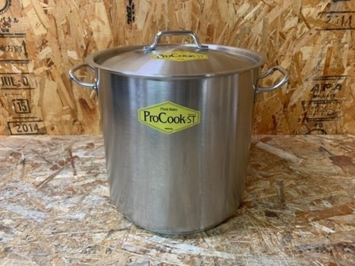 (5625) 北陸アルミニウム IH プロクック ST 寸胴鍋 蓋有 28cm 16.5L ステンレス寸胴鍋 業務用 飲食店 厨房 店舗用品