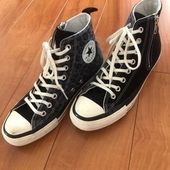 DENHAM×コンバース、コラボ黒スニーカー25.5㎝