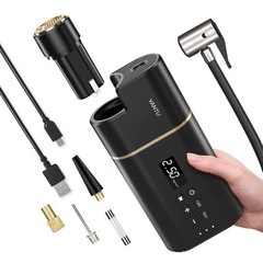 早い者勝ち❗️【エアコンプレッサー】車 空気入れ 6000mAH...