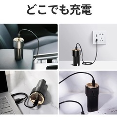 早い者勝ち❗️【エアコンプレッサー】車 空気入れ 6000mAH USB充電式 4種類ノズル付の画像