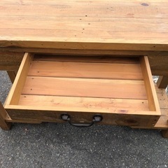 9月21日まで！★ヴィンテージ★作業台 ワークデスク キッチンカウター カウンター 棚 ウッドテーブル 木製 R040616の画像