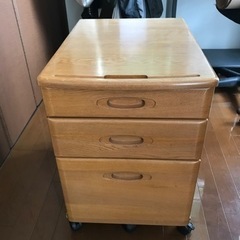 【無料】ヒカリサンデスク　木製学習机&そで机&椅子の画像