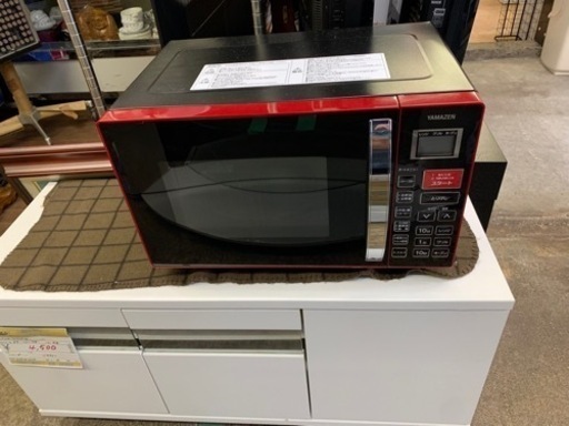 万代店　▽ 2018年製｜オーブンレンジ｜YAMAZEN 山善 MOR-Y165 レッド｜