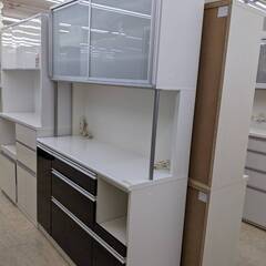 【お値下げ致しました！！】?大川家具?2面レンジボード スチームオーブン対応 モイス素材 No1558