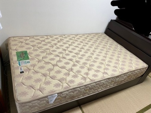 一時受付終了】高級マットレス FRANCE BED 低反発フォームマットレス セミダブル+コンセント1口付 引き出し付 ベット本体