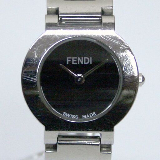 本物 FENDI 腕時計 オロロジ 3050 L ラウンドフェイス ブラック文字盤 レディース 2針 ロゴブレスウォッチ orolog