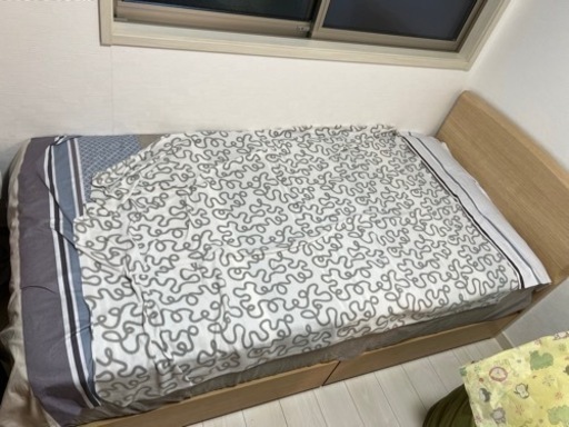 「再度値下げ」ニトリ シングルベッド 収納付き マット付き
