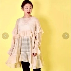 [w closet] フリーサイズ/シースルー フリル チュニックの画像
