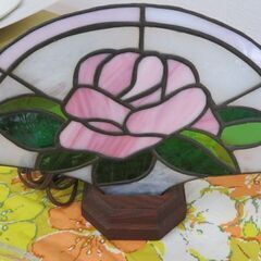 プレゼントにも！★バラ特集★ピンクローズのステンドグラススタンド♪の画像