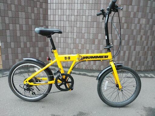 取引決定しました！防犯登録料込み！札幌市内配達無料。中古HAMMER折りたたみ自転車20インチ　イエロー！
