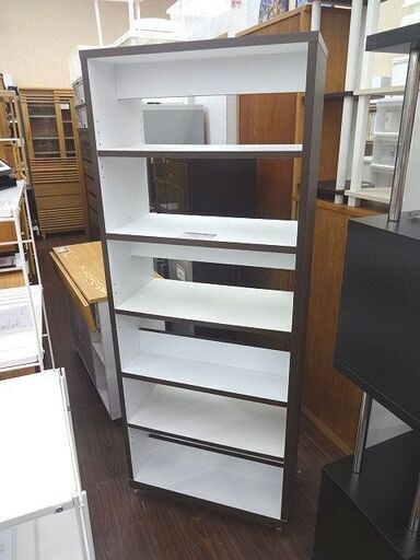 札幌 引き取り 大型 木製シェルフ キャスター付き ブックシェルフ フリーラック