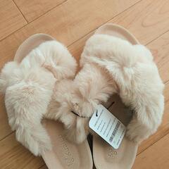 未使用/ファーサンダルの画像