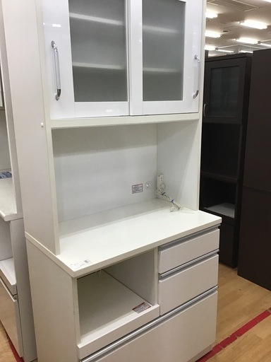 R524 高級 松田家具 キッチンボード、食器棚、幅117cm Used・美品