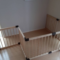 【6月２6日まで！】RiZKiZ 木製ベビーサークル ハイタイプ 139cm×139cm×70cm 【ナチュラル】の画像