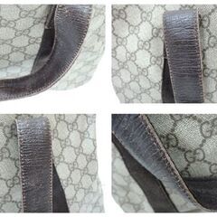 お値下げ中！ グッチ GUCCI トートバッグ ショルダー 肩掛け 141624 PVC レザー GG ベージュ ブラウン 西岡店の画像