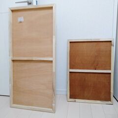 ファブリックパネル ヌードパネル 2つ 白 木製 北欧インテリアの画像