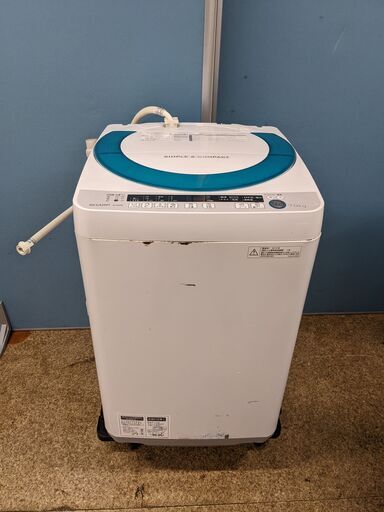 (売約済み)SHARP シャープ 7.0kg 全自動洗濯機 ES-GE70P 穴無し槽 風乾燥搭載 2015年製