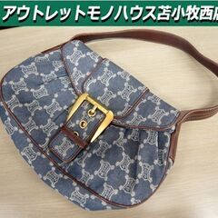 セリーヌ マカダムデニム ワンショルダー デニム×レザー CELINE USED