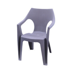 新品　プラスチックガーデンチェア　グレー　