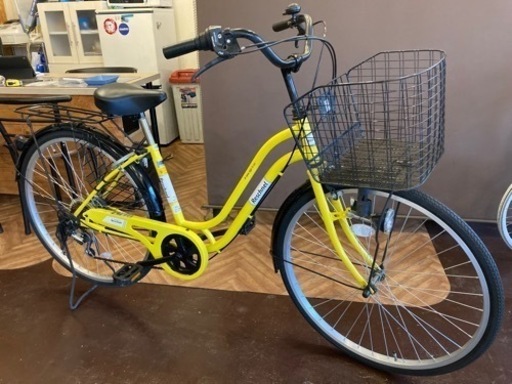 6段変速　26インチ　自転車　イエロー