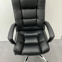 S79 オフィスチェア  レザー ブラック 黒 回転  昇降 10-6