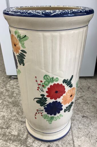 傘立て 陶器 フラワー 高さ45センチ【ユーズドユーズ名古屋天白店】 J1872