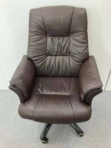 S80 事務所 オフィスチェア レザー ブラウン 茶色 10-6