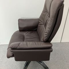 S80 事務所 オフィスチェア レザー ブラウン 茶色 10-6の画像