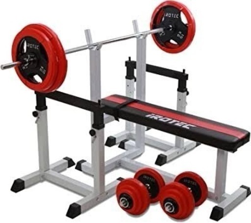 ベンチプレス台、バーベル、重り40kg