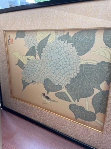 徳力富吉郎　版画　大型　紫陽花