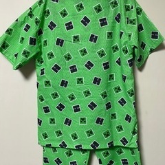 マインクラフトパジャマ上下セット（グリーン）140㎝の画像