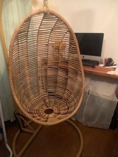 ハンモックチェア　吊り下げ式かご椅子　パンキングチェア