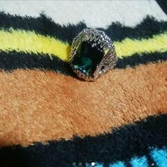 ▼j←←←m17-8 大粒 サファイア シルバー リング 11号 ☆プラチナ仕上げ！の画像