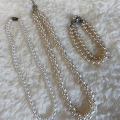 パールネックレス&ブレスレット　3点セット