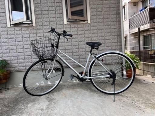 自転車　27インチ　SHIMANO OLTIMID カラーシティ6S 変速　シルバー