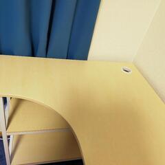 デスク リモートワーク 勉強机 棚付きの画像