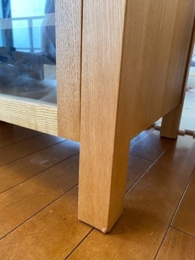 無印良品　木製AVラック/タモ材　テレビ台 テレビボード　転倒防止ポール付き