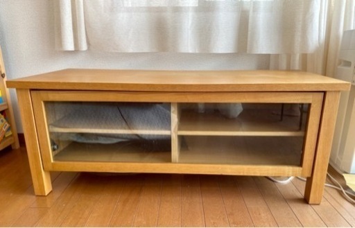 無印良品　木製AVラック/タモ材　テレビ台 テレビボード　転倒防止ポール付き