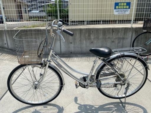 丸石 6段 変速 26インチ 中古 自転車 学生 シティサイクル マルイシ