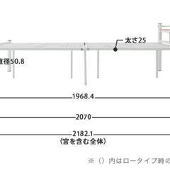 モダンデコ　パイプベッド USB+コンセント付き　ブラックの画像