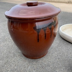 陶器セット　漬け物壺　重し　植木鉢などの画像