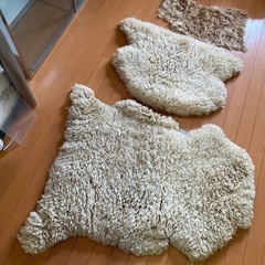 本物ムートン　敷物　3枚セット