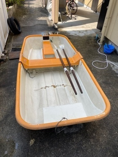 ヤマハ製 中古ボート 舟 船 分割式二人乗り 手漕ぎ 船外機も装着可