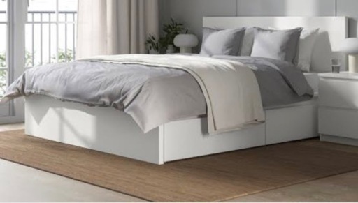 IKEA MALM クイーンベッド 収納BOX マットレス付