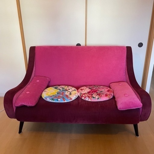 Francfranc フランフラン　ラブソファ　二人掛けソファ ラベンダー