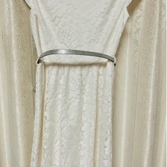 ガールズ♡白レースワンピース　145cmの画像