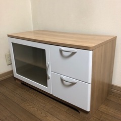 TVボード　ローボード　ホワイト ウッド調