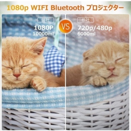 プロジェクター 小型 WiFi＆Bluetooth5.1接続 10000LM